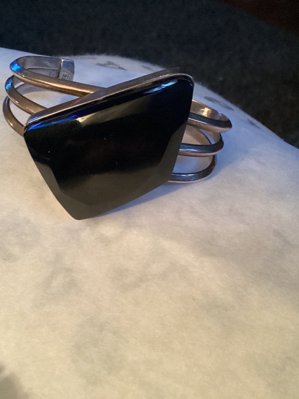 ONYX. BLACK HUMONGOUS STERLING BRACELET. UNIQUE. MUST SEE 🖤🖤🖤🖤🖤
